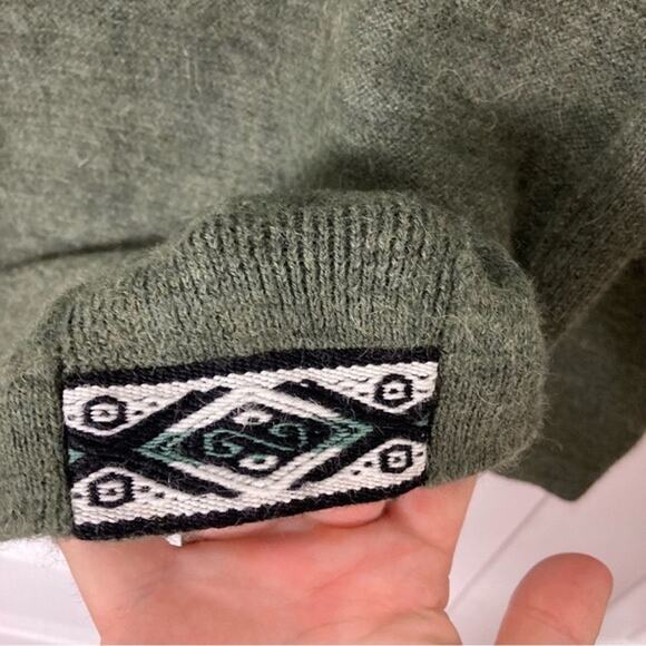 NWOT PAKA Sweater M Unisex”The Hoodie Alpaca Eucalyptus-Green”Aztec&Logo-Patches - Picture 5 of 11